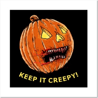 Evil Pumpkin Keep it Creepy Posters and Art